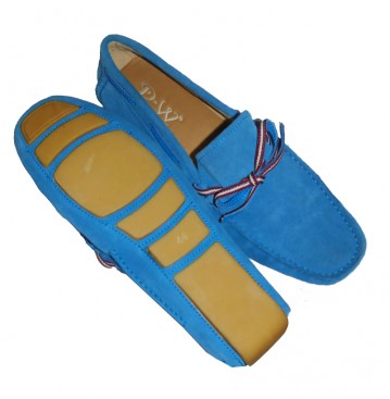 David Wej suede men's loafers shoe - blue