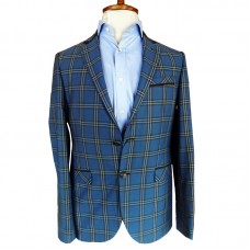 Warthel Men’s Blazer – Light blue checked